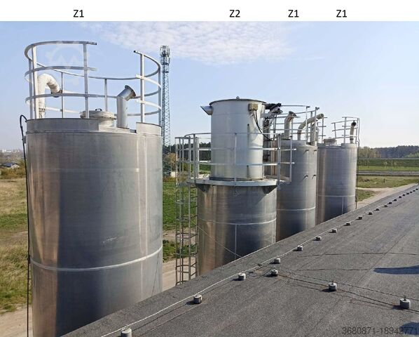 Aluminium bulksilo's, 4 x 25.000 l