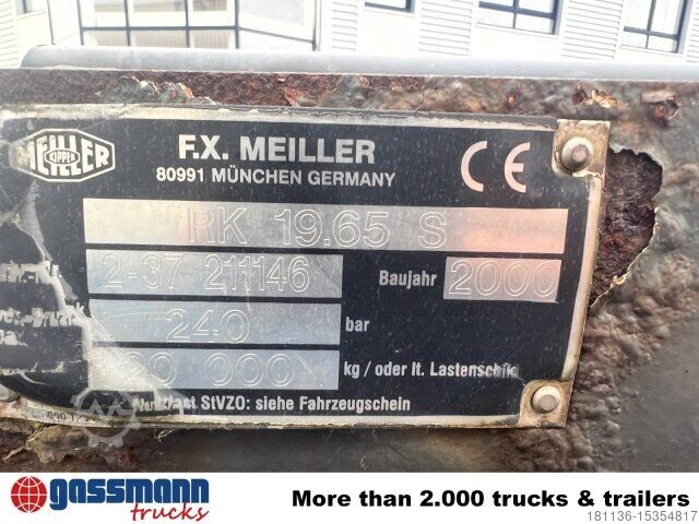 Camión portacontenedores de gancho Meiller RK 19.65 S Abrollanlage