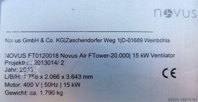 Lasrookafzuiging NOVUS NOVUS Air FTower-20.000