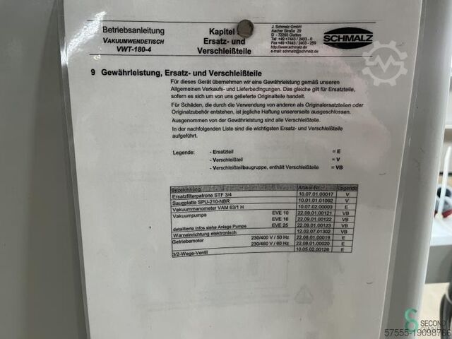 Vacuümheffer Schmalz VWT 150-180-4 2007 Schmalz VWT 150-180-4