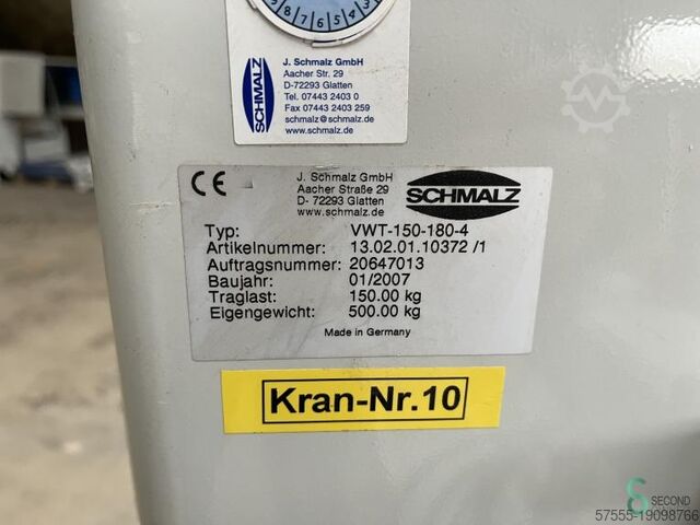 Vacuümheffer Schmalz VWT 150-180-4 2007 Schmalz VWT 150-180-4