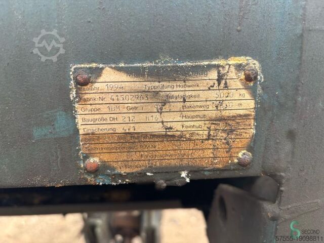 Grúa puente Demag de 5000 kg, 1994 Demag 5000kg