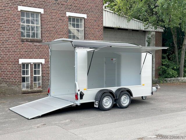Koffer aanhanger Debon CHEVAL LIBERTE DEBON C700 ALU ROADSTER SCHWARZ +SEITENKLAPPE +SEITENTÜR