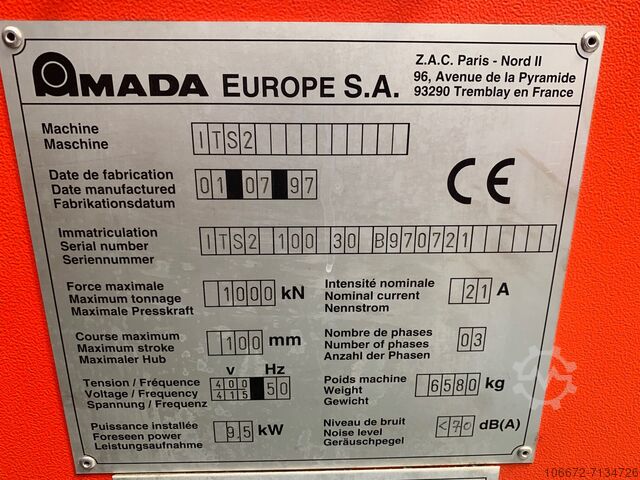 Kantbank AMADA PROMECAM ITS2 103