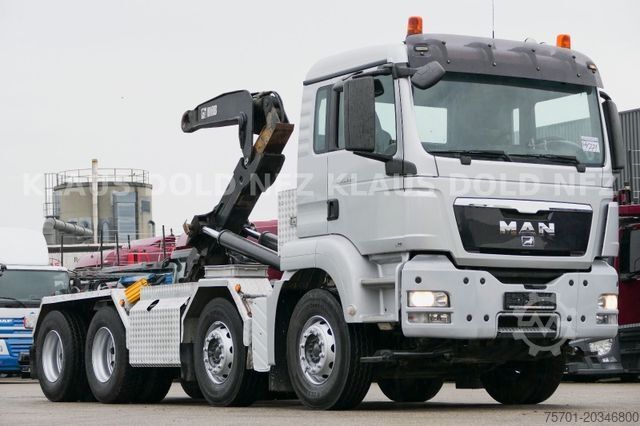 Camião porta-contentores de gancho MAN TGS 35.440 Abrollkipper HIAB Retarder Euro 5