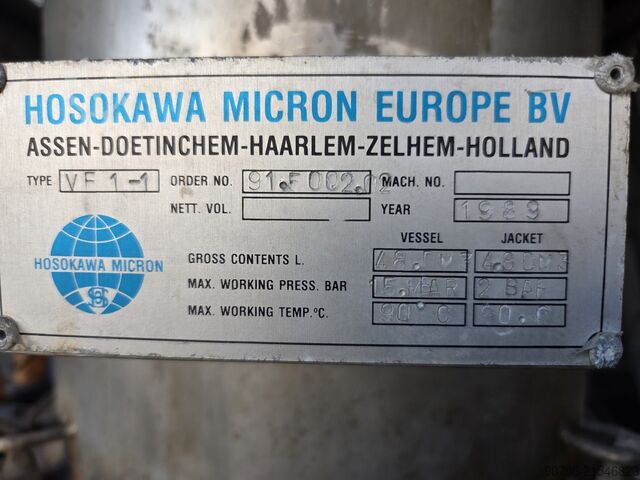 Hosokawa Nauta vacuum dryer 100 liter Hosokawa 