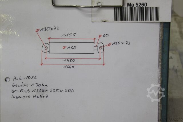 Hydraulische cilinder SAFE-POWER-WEERT Hub 1020 mm