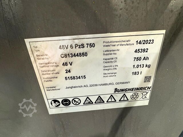 Batterie 2023 Service +UVV 09/27 Jungheinrich EFG 316