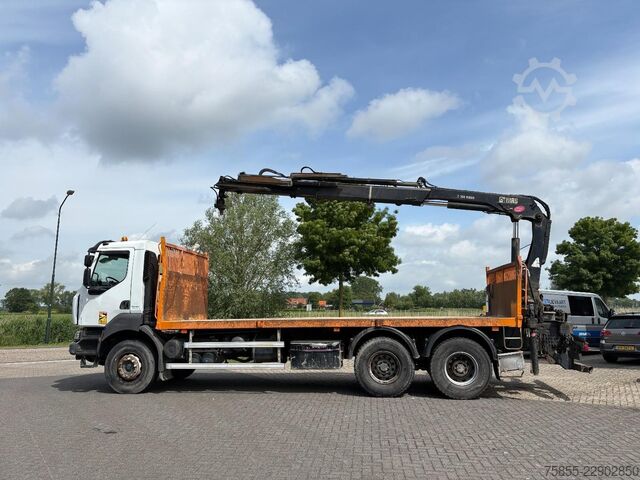 Platte bak Renault Kerax 380 6x4 Full Steel / Hiab 166B-3 / Remote...