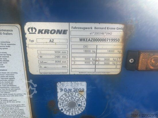 Naczepa podwoziowa wymienna KRONE AZ 18,LAFETTE,ALUFELGEN