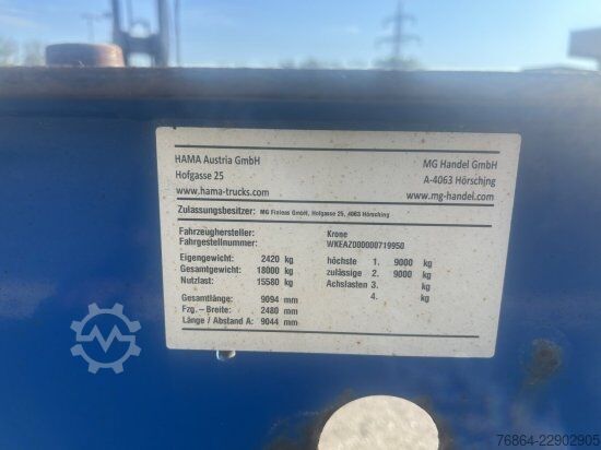 Naczepa podwoziowa wymienna KRONE AZ 18,LAFETTE,ALUFELGEN