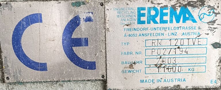 Extrudeuse EREMA RM 120 TVE