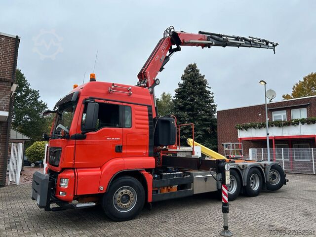 Truck mounted crane MAN 35.500 TGS Abroller mit Fassi F315RA.2.26 Kran