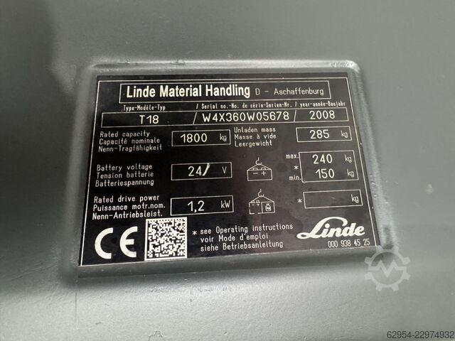 Handmatige palletwagen Linde T 18