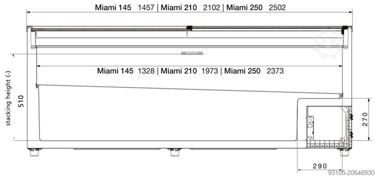 SET : AHT Miami 250 + EPTA 250 AHT / Carrier Miami 250 / Top - Freezer 250