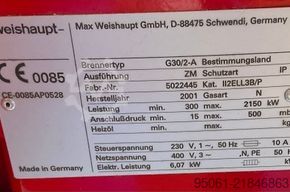 Gasbrander Weishaupt G30 /// 2100 kw G30/2-A /// 2100kw