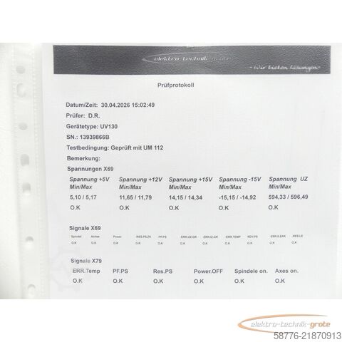 Komponent Heidenhain UV 130 ID 324 998-03 SN13939866B - generalüberh. m. 3 Mon. Gewährl.
