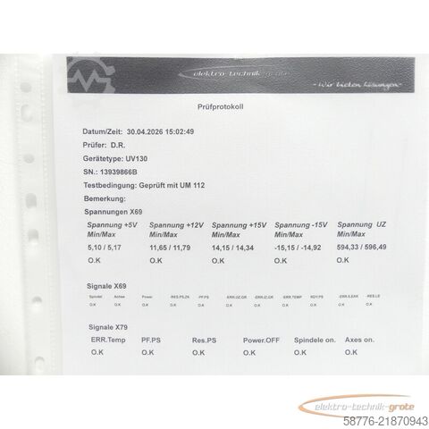 Componente Heidenhain UV 130 ID: 324 998-03 SN: 13939866B im Austausch (Exchange)