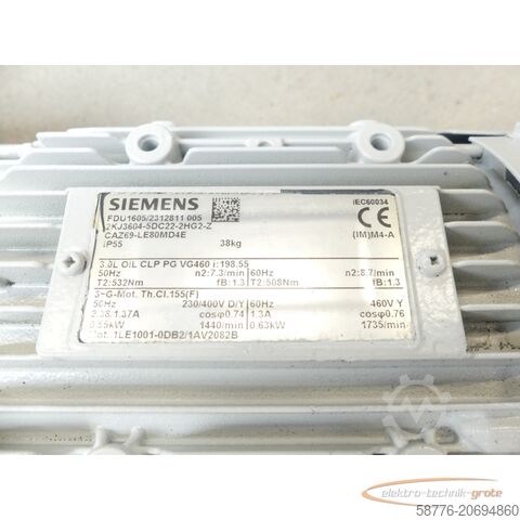Control unit Siemens 2KJ3604-5DC22-2HG2-Z Stirnradschneckengetriebemotor FDU1605/2312811005