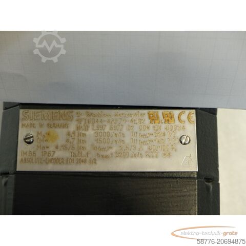 Siemens motor Siemens 3~Brushless Servomotor 1FT6044-4AF71-4EG2 Enc. F01 2048 S/R