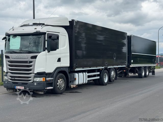 Autocamion transport băuturi SCANIA G410 / E6 / 2 x LBW / LENKACHSE / KOMPLETTZUG