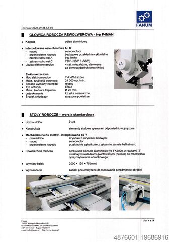 Megmunkáló központ FANUM SIGMA 5-OSIOWA OBRABIARKA CNC