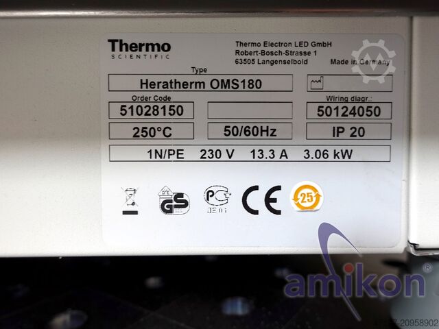 Horno de secado por convección forzada Thermo Scientific Heratherm OMS180 250°C