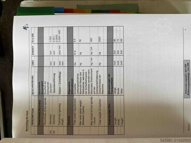 Retificadora cilíndrica Weiss Micromatic ECO 200 U