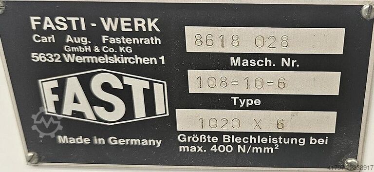 Rundbukkemaskine Fasti 108-10-6 Fasti 108-10-6