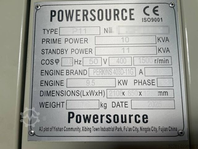 Agregat Perkins 403D-11G - 11 kVA Used Generator - DPX-12667