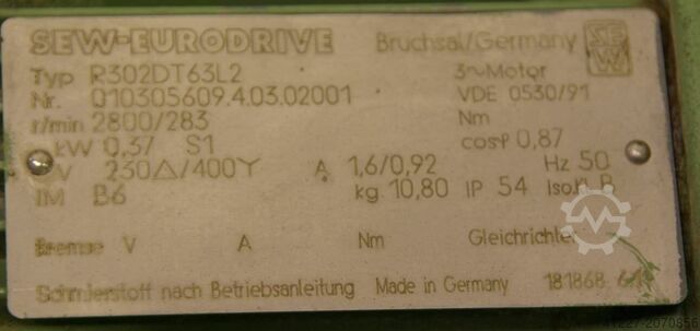 Převodový motor 0,37 kW 283 ot./min SEW-EURODRIVE R302DT63L2