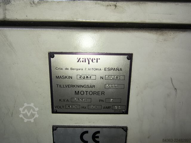 Yatak tipi freze makinesi Zayer 20KF 3000