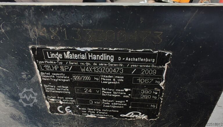 Palettenstapler Linde L12LHP DEFECT
