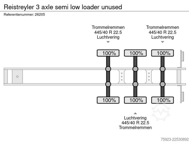 Semi-dieplader Reistreyler 3 axle semi low loader unused