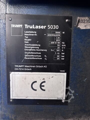Máquina de corte a laser TRUMPF TruLaser 5030 L16 inkl. Liftmaster