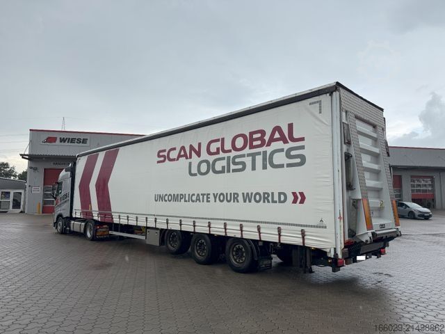 Semi-reboque aberto com lona  Wiese Mega Schiebeplane mit Dhollandia Rampe 9t