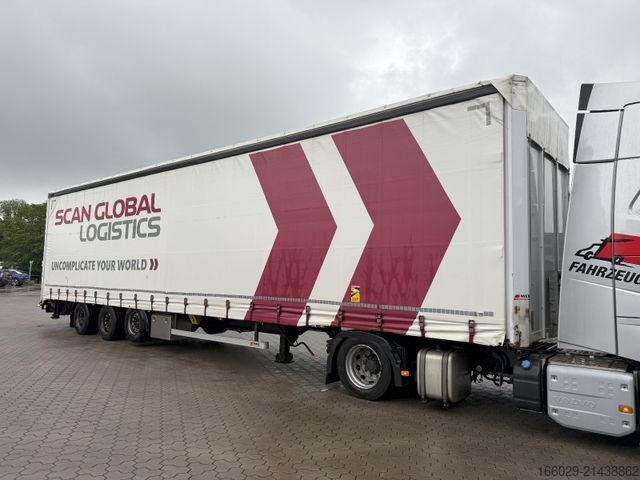 Semi-reboque aberto com lona  Wiese Mega Schiebeplane mit Dhollandia Rampe 9t