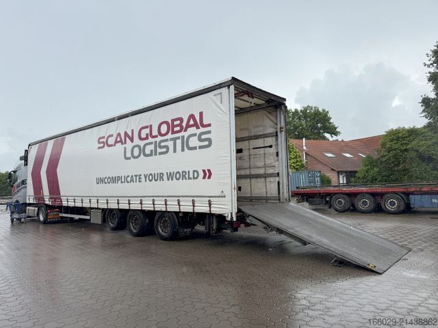 Semi-reboque aberto com lona  Wiese Mega Schiebeplane mit Dhollandia Rampe 9t