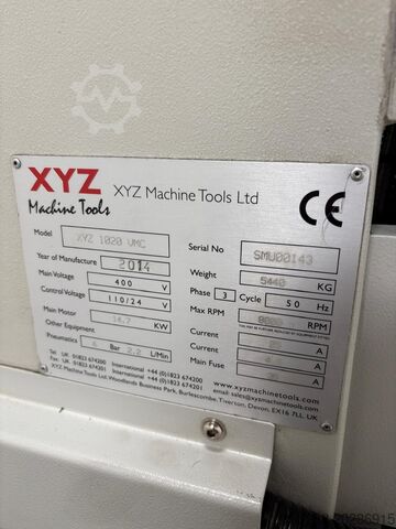 Verticale verspanen center XYZ Machine Tools 1020 VMC