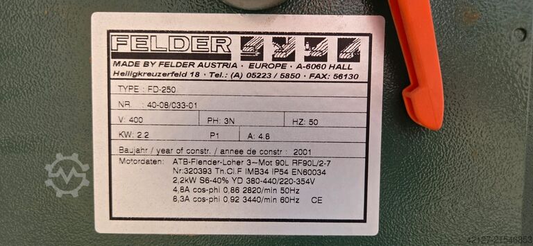 Horonymarógép Felder FD 250