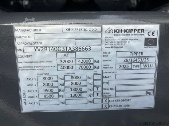 Tipper truck VOLVO FH500, RETARDER, KH KIPPER 18M³ MIT CRAMARO VERDECK