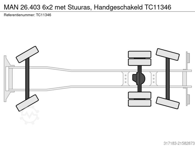 System med krogarm MAN 26.403 6x2 met Stuuras, Handgeschakeld