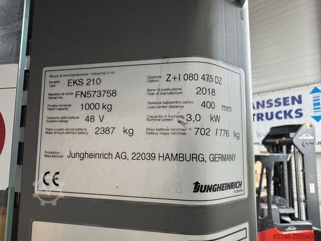 EKS 210 - Žice Vodič !! PSA!! Dvostruko upravljanje !! Šperploča FFL JUNGHEINRICH EKS 210 - Wire Guidance !! PSA !! DOUBLE steering !! Triplex FFL