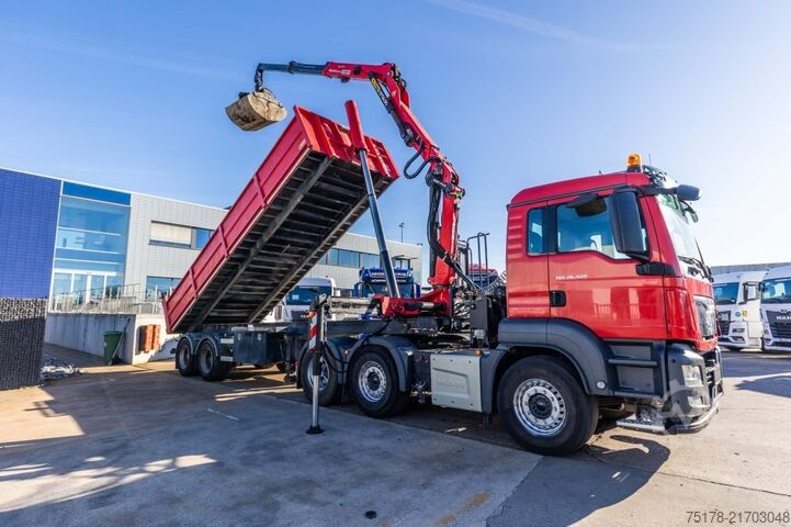 Camion-benne avec grue MAN TGS 26.420 BLS-6x2/4+ EPSILON Q200Z