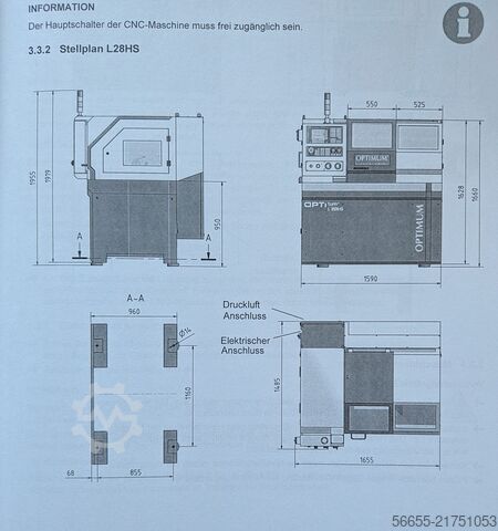 Tokarka CNC Optimum Optiturn L28HS Neuwertig