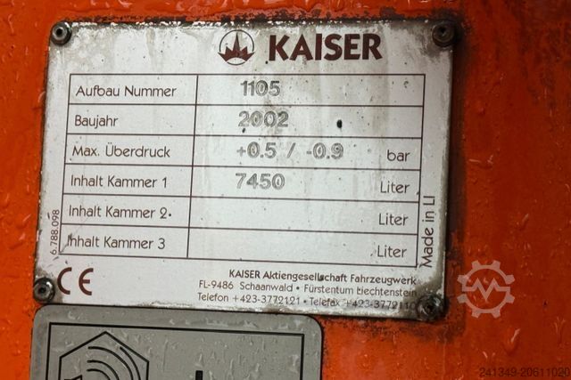 Φορτηγό δεξαμενή κενού MERCEDES-BENZ Actros 1831 4x2 Kaiser Saug- & Spülwagen