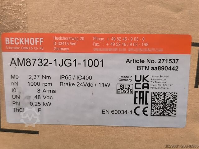 Elektrische motor Beckhoff Multiple models (AM8731 / AM8732)