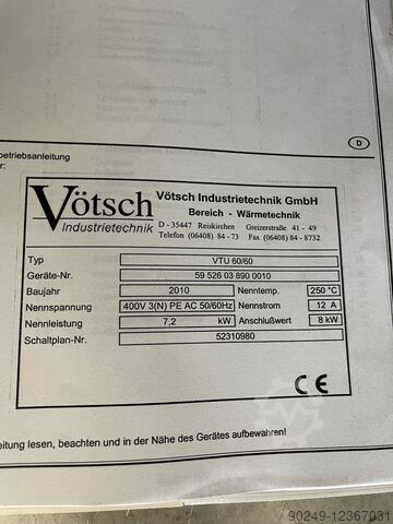 Vötsch droogoven VTU 60/60 250°C Vötsch Vötsch VTU 60/60