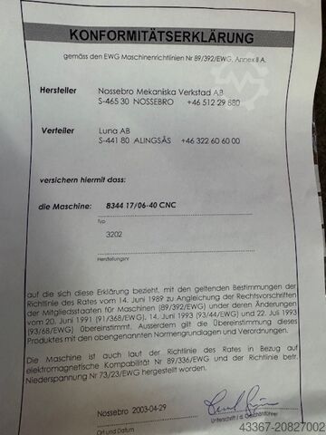 CNC 4-roll plate bending machine LUNA 8344  17/06