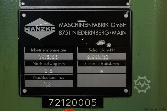 Prensa hidráulica de alta velocidad Wanzke SP/F12